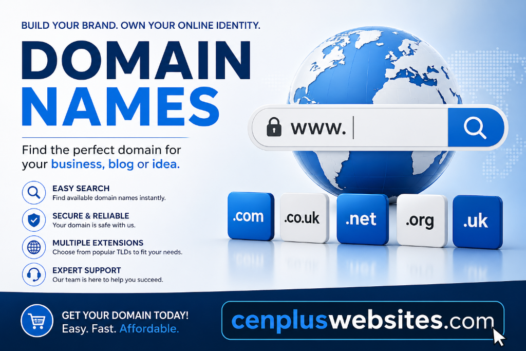 Cenplus Domain Names - Build Your Brand. Own Your Online Identity.