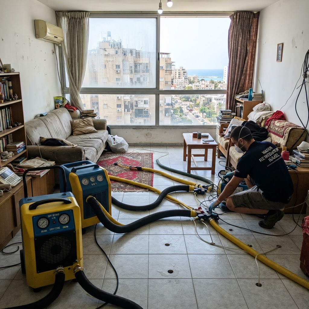 ייבוש תת רצפתי בבת ים - ציוד תעשייתי בדירה