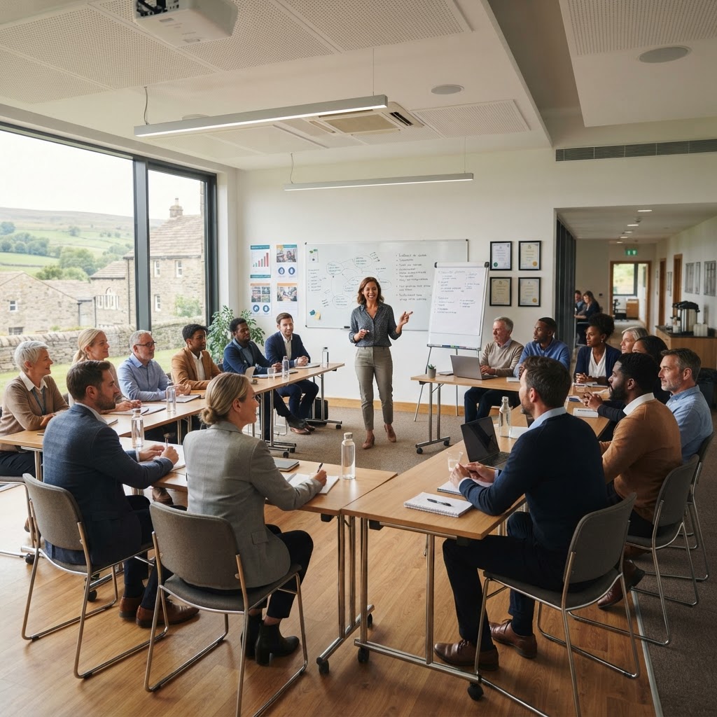 Open course training session at Livius Training Yorkshire with small group of professionals
