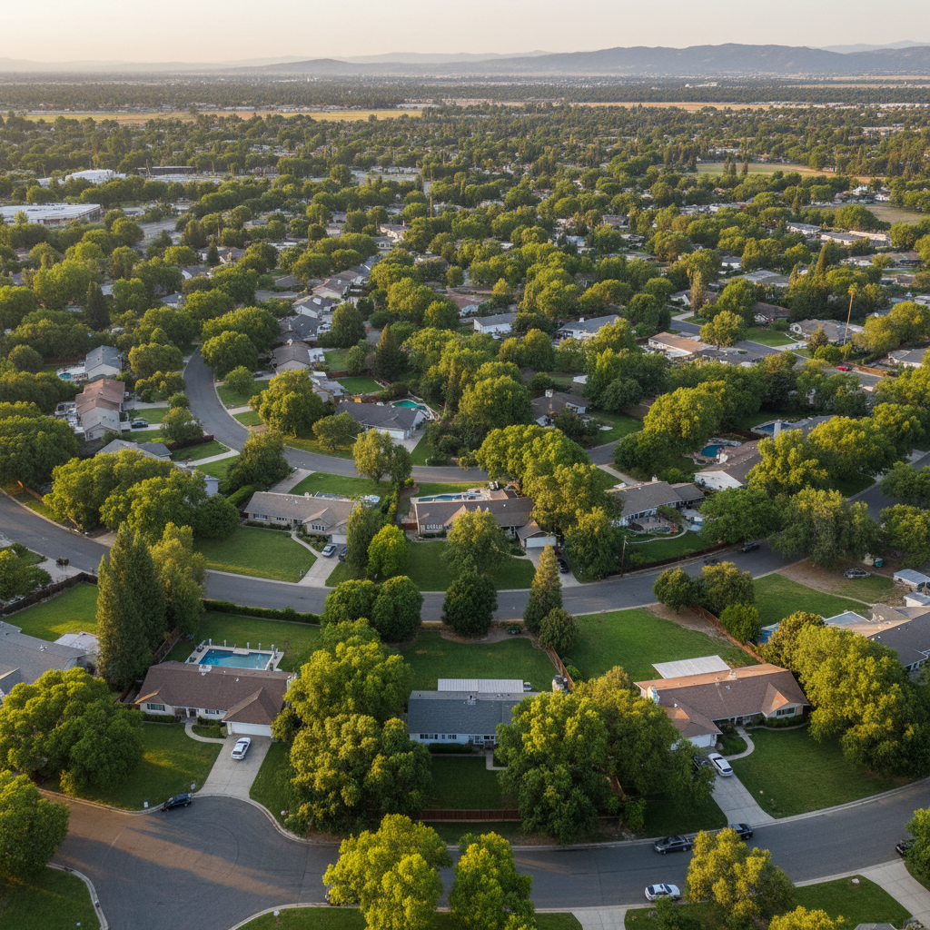 Citrus Heights California tree-lined neighborhood