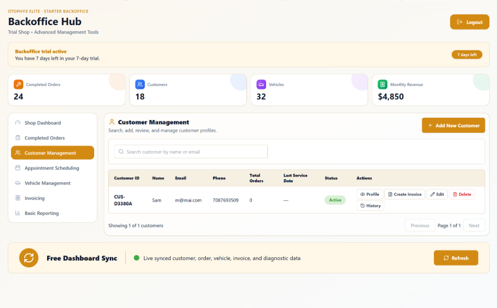 Backoffice Hub - Customer Management