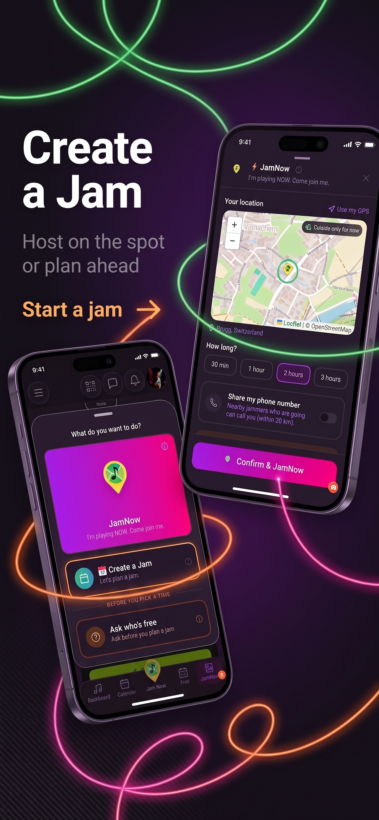 Create a jam: host on the spot or plan ahead