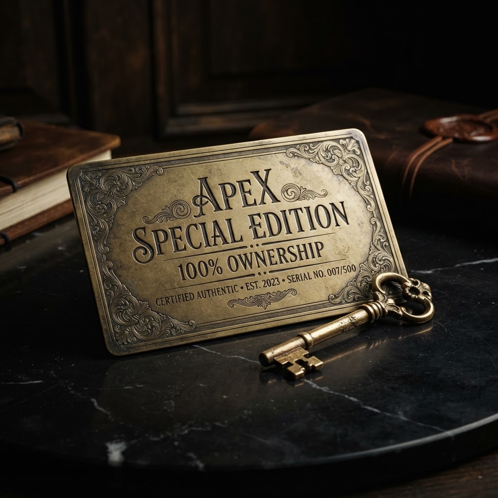 Ownership ritual — engraved brass plaque and launch key