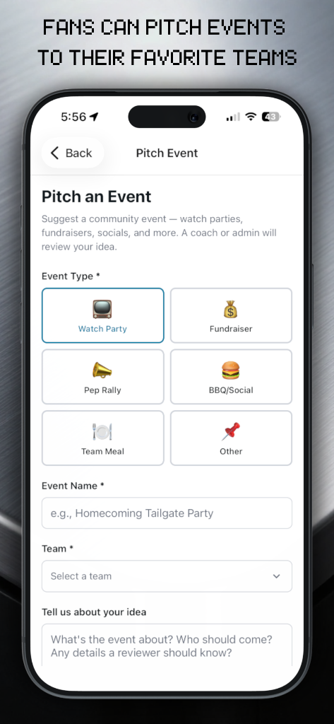 Pitch an Event
