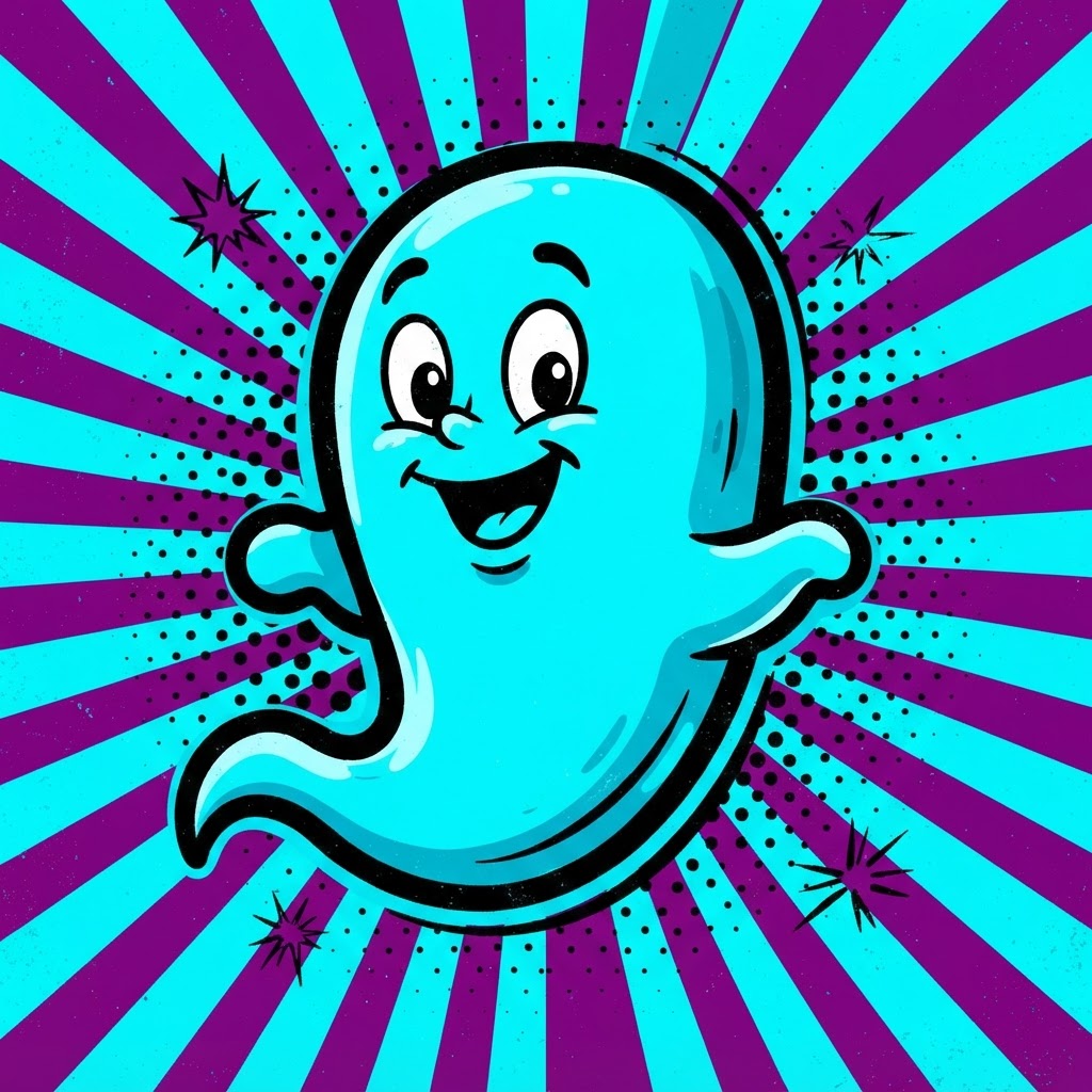 Pop Art Comic render of a ghost topic