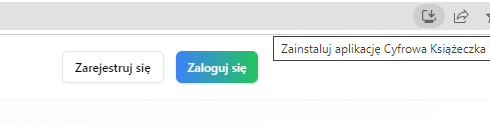 Ikona instalacji aplikacji w przeglądarce
