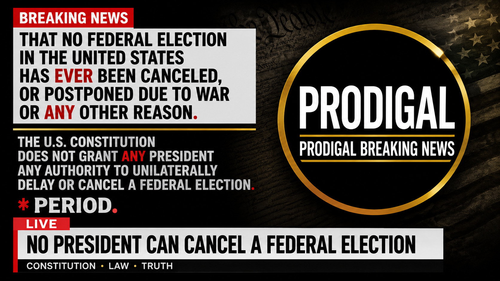 No President Can Cancel a Federal Election — History, Law, and January 2026