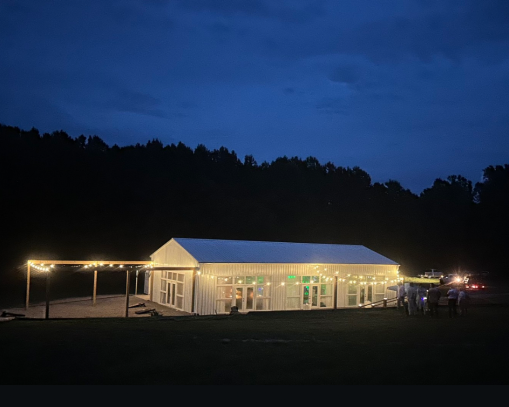 Evening view of the venue under the night sky