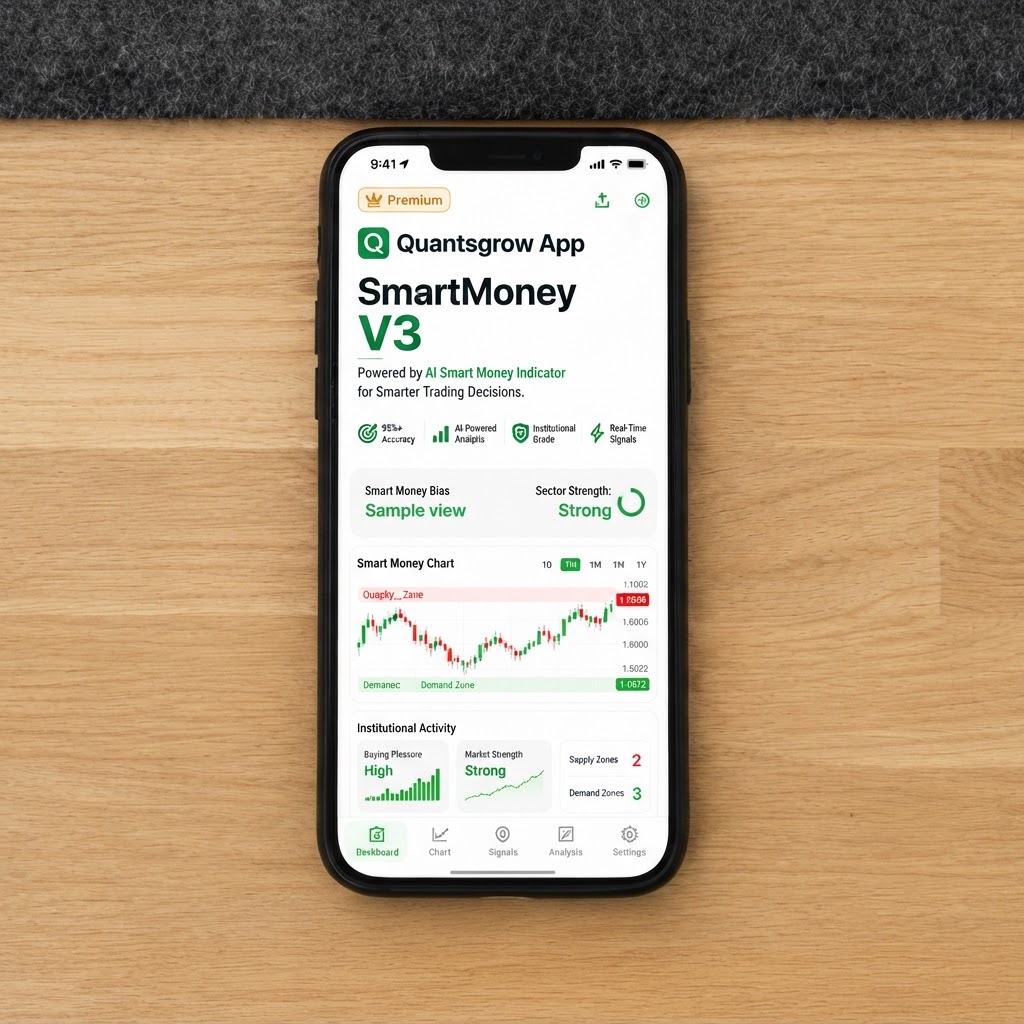 Quantsgrow SmartMoney trading app screen