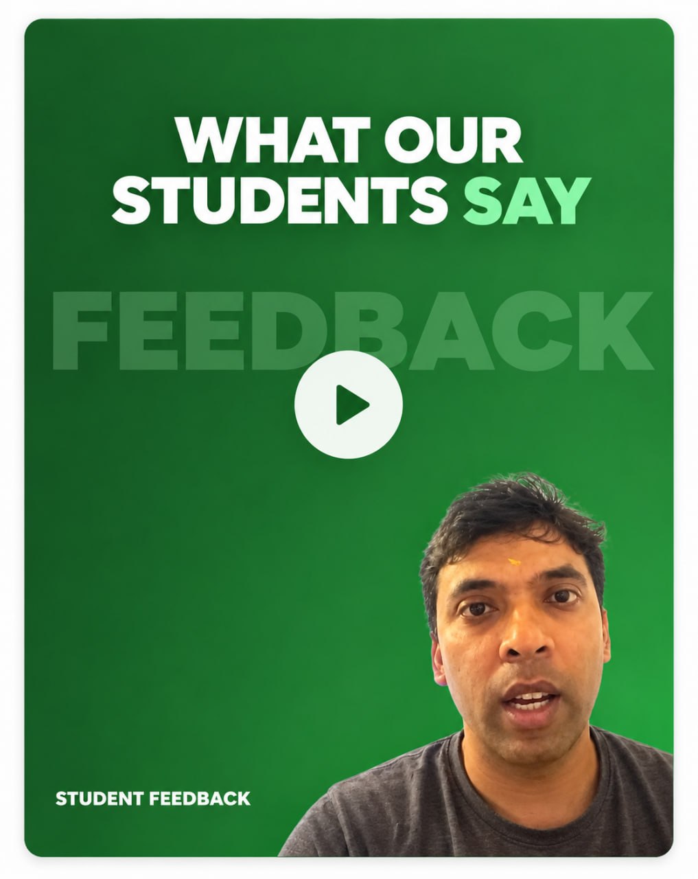 Meera Joshi student feedback