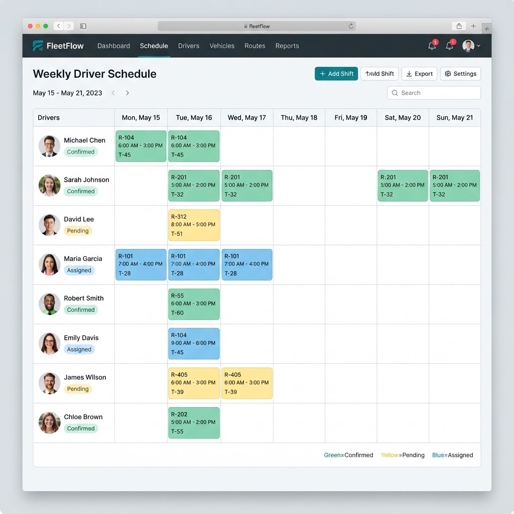 Schedule Management screenshot