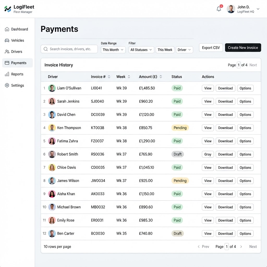 Payments & invoicing