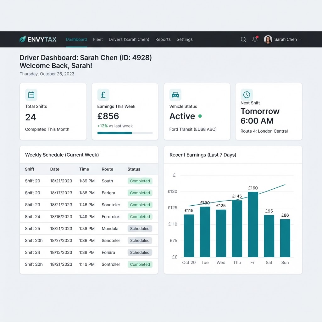 Driver Dashboard screenshot