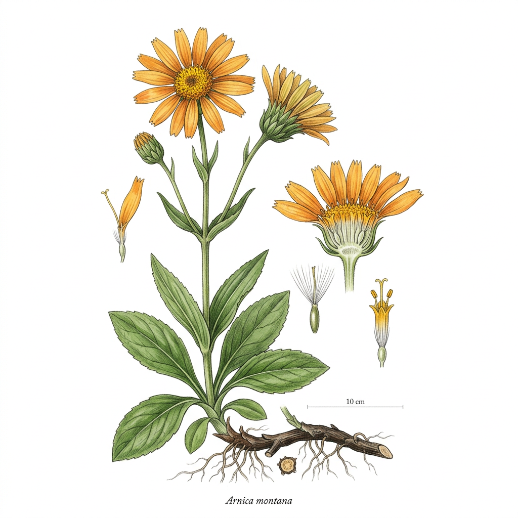 Arnica (Arnica montana) - Medicinal herb used for Bruises, Sprains