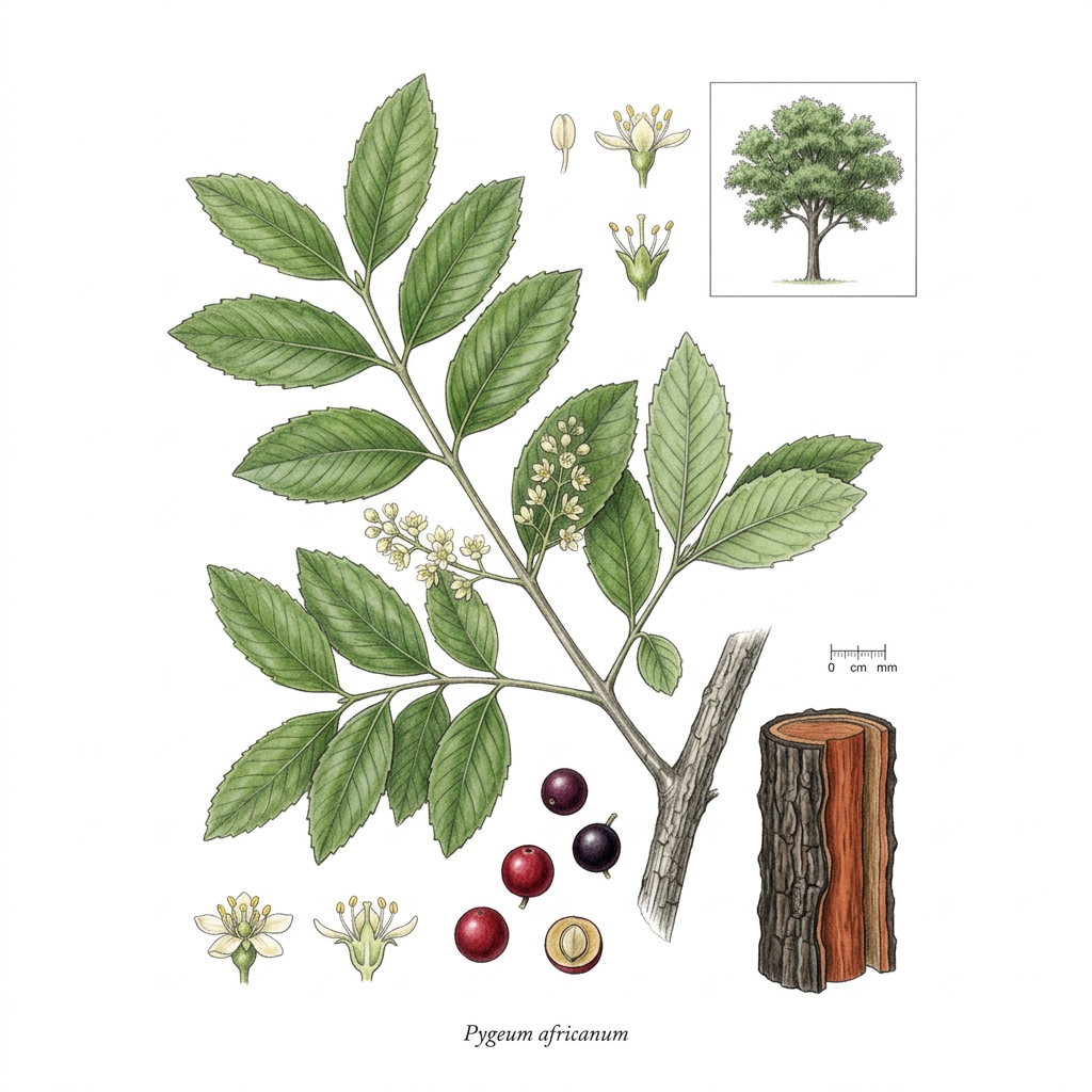 African Plum Tree (Pygeum africanum) - Medicinal herb used for Prostate health, Benign prostatic hyperplasia