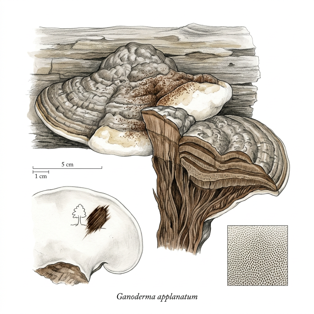 Artist's Conk (Ganoderma applanatum) - Medicinal herb used for Immune support, Inflammation