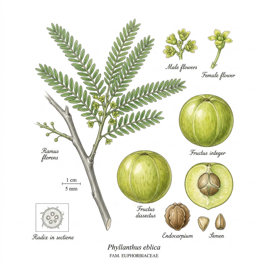 Amla (Phyllanthus eblica) - Medicinal herb used for Alopecia, Hepatitis