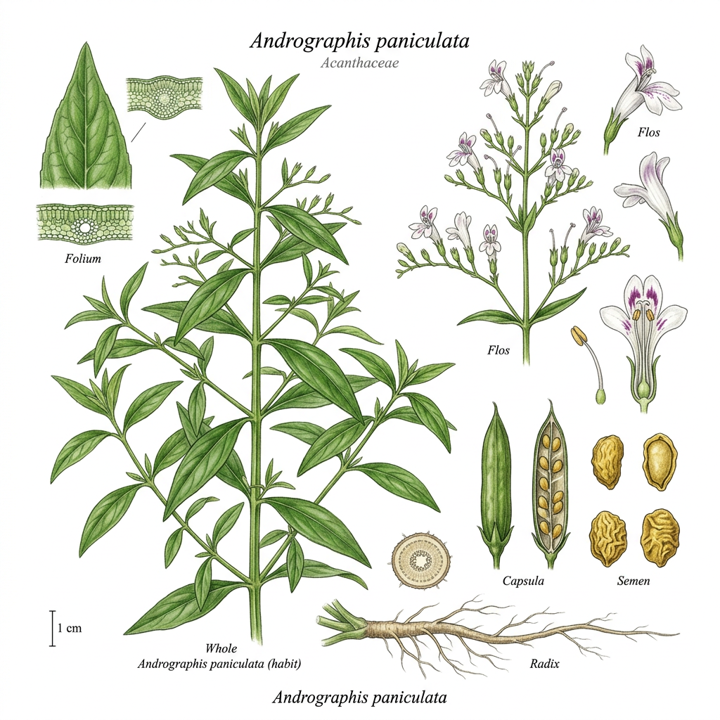 Andrographis (Andrographis paniculata) - Medicinal herb used for Acute Respiratory Infections, Hepatitis