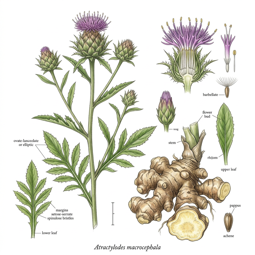 Atractylodes macrocephala (Atractylodes macrocephala) - Medicinal herb used for Osteoporosis, Digestive disorders