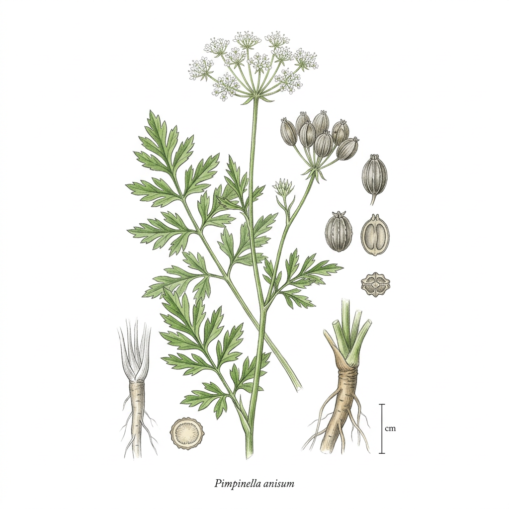 Aniseed (Aniseed) - Medicinal herb used for Digestive aid, Coughs