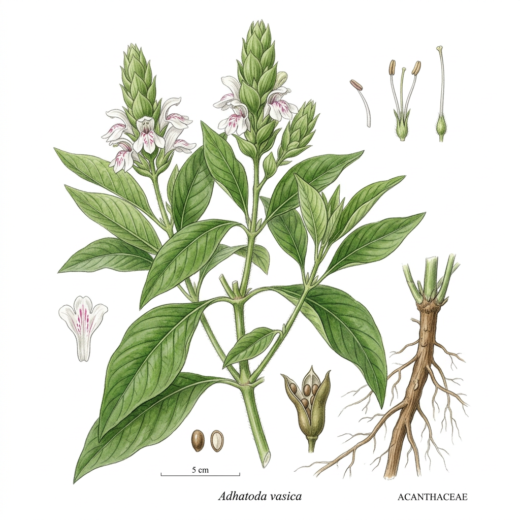Adhatoda vasia (Adhatoda vasia) - Medicinal herb used for Asthma, Respiratory conditions