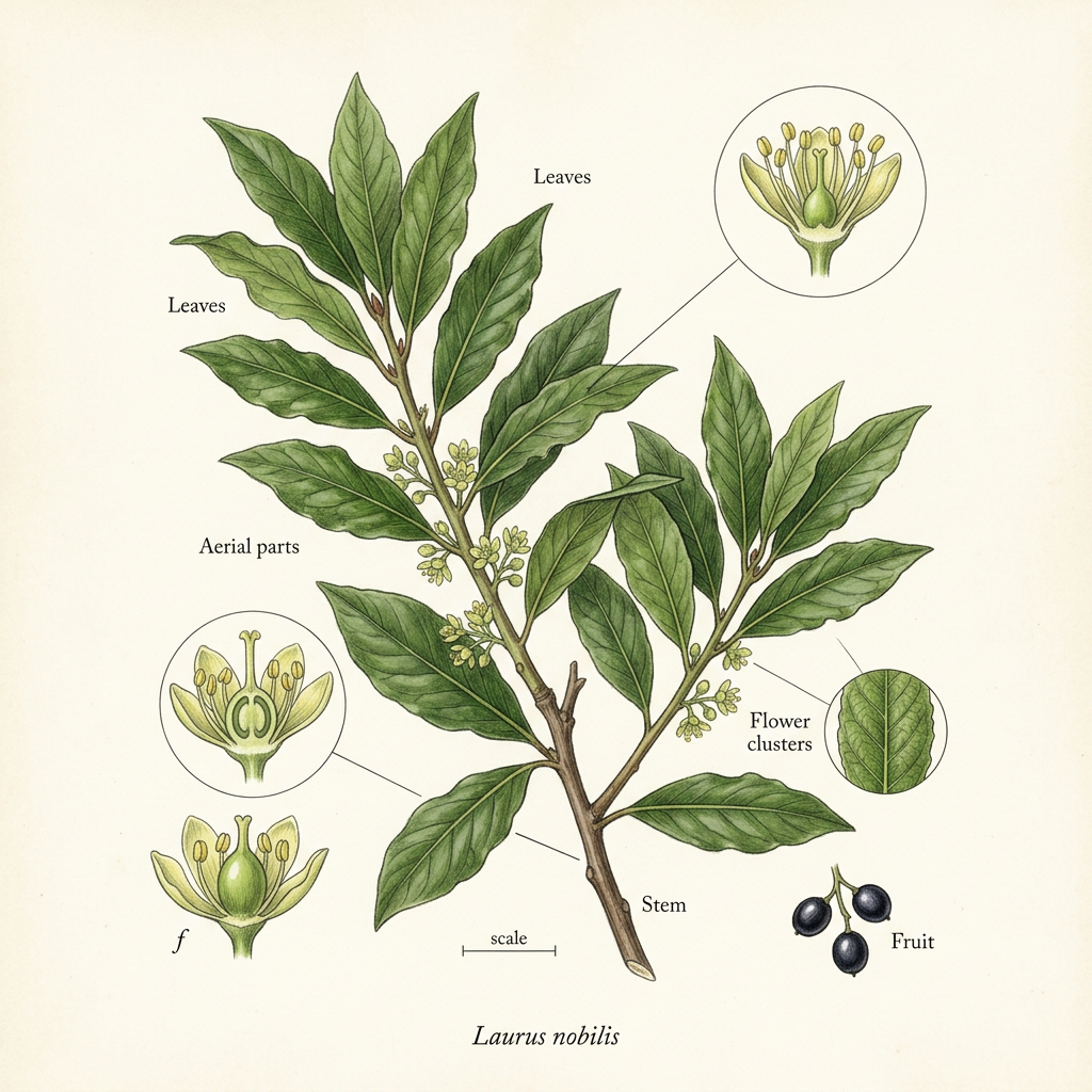 Bay Laurel (Laurus nobilis) - Medicinal herb used for Digestive Disorders, Cognitive Impairment