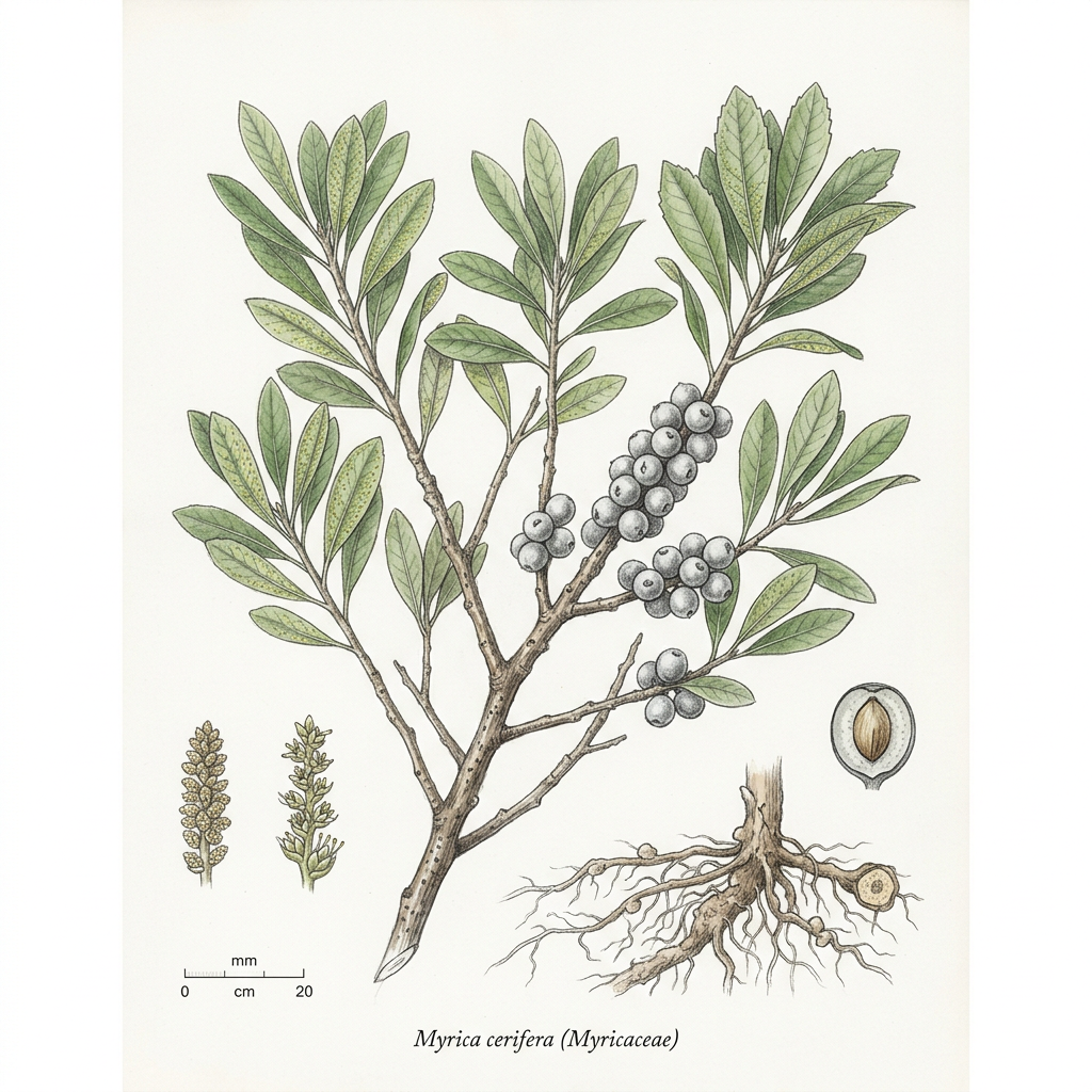 Bayberry (Myrica cerifera) - Medicinal herb used for Diarrhea, Bacterial Infections