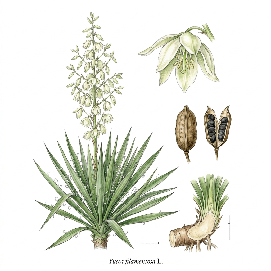 Adams needles (Yucca filamentosa) - Medicinal herb used for Osteoarthritis, Dyspepsia