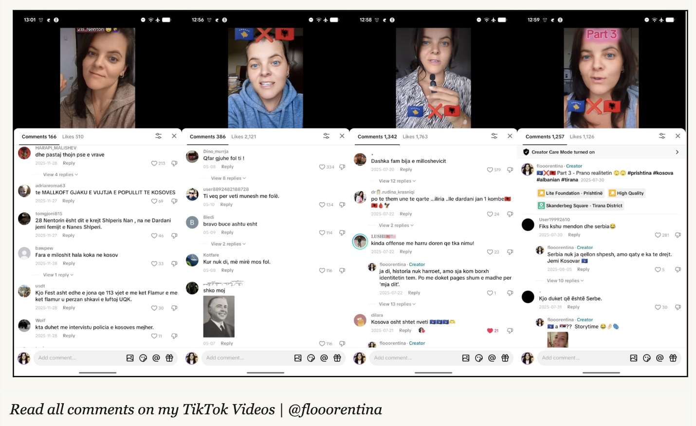 Albanian Comments on flooorentina’s TikTok