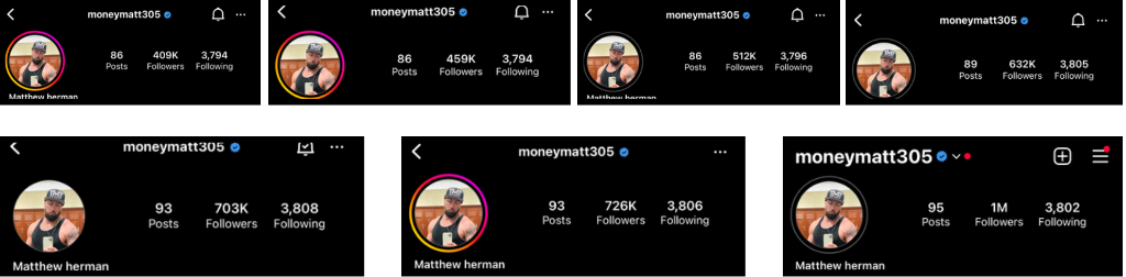 Instagram Growth — Matt Herman (409K → 1M Followers)