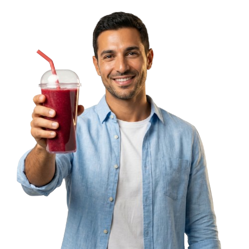 Man with SmooMio Smoothie