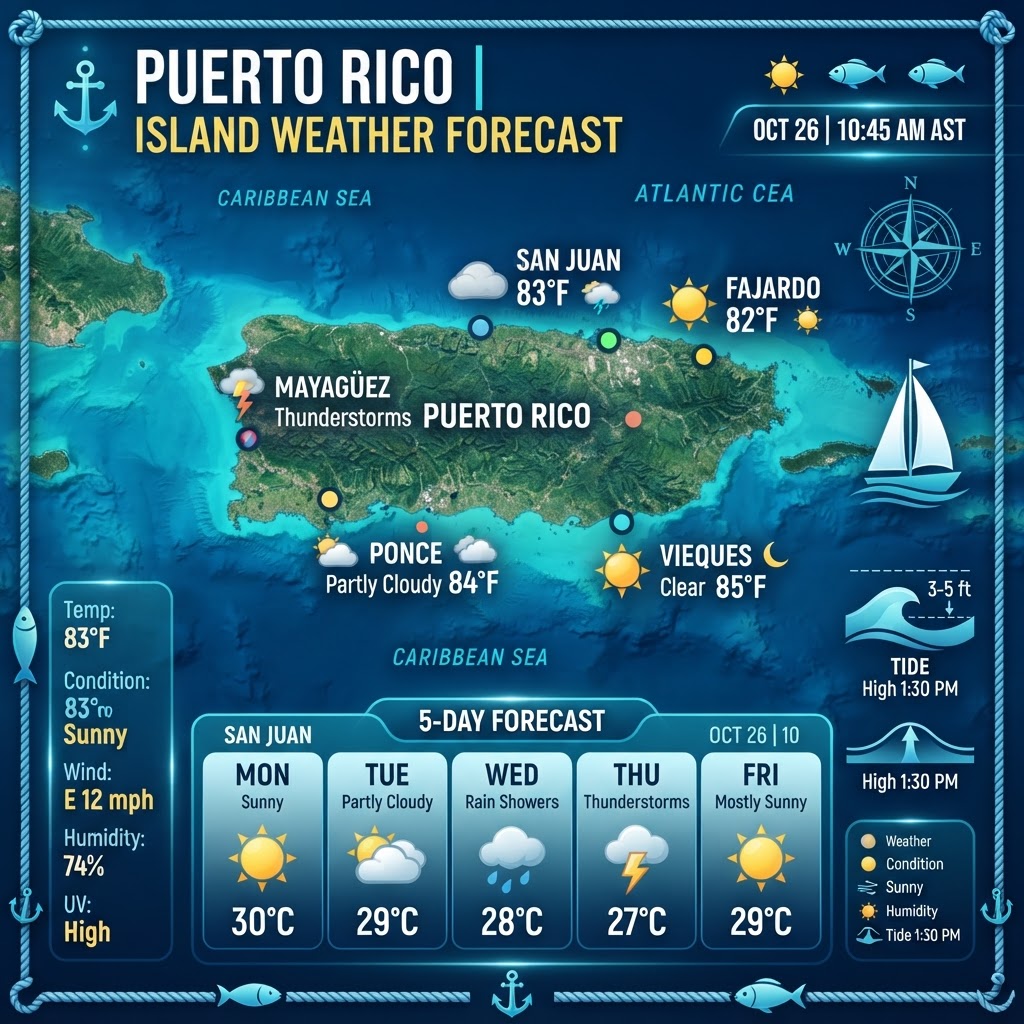Puerto Rico Weather & Marine Outlook: Passing Tropical Wave, Saharan Dust, and Choppy Seas