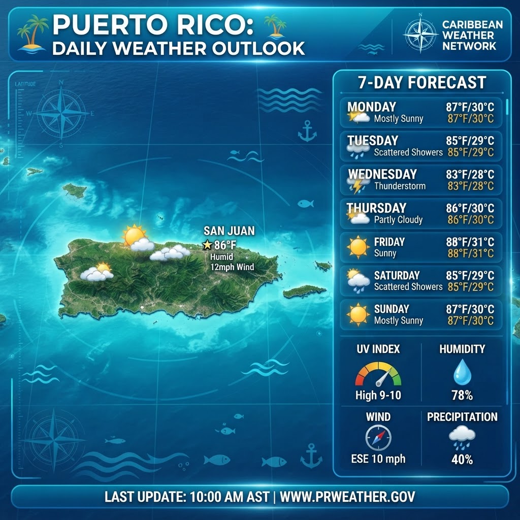 Puerto Rico Marine and Coastal Weather Report: September 25, 2026