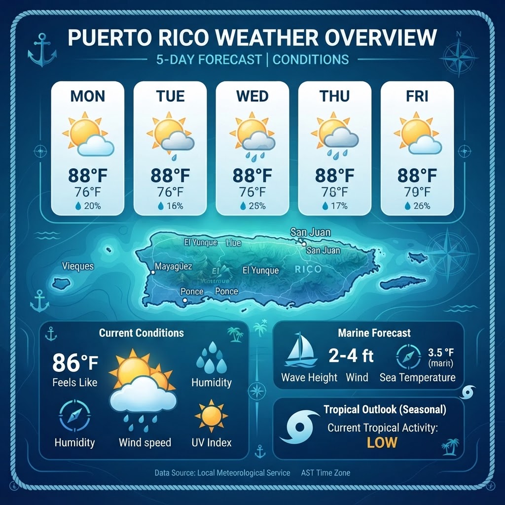 Tropical Heat and Approaching Wave: Puerto Rico Weather for July 26, 2026