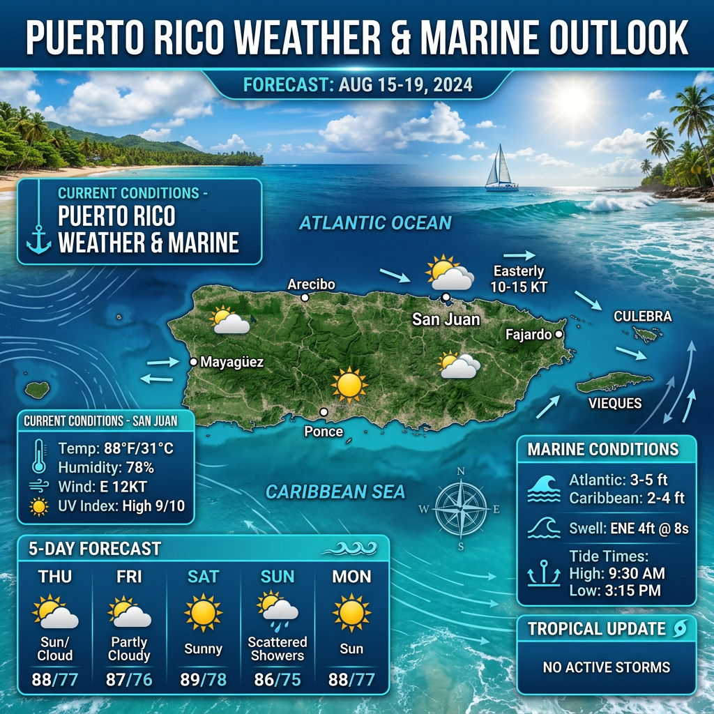 🌞 Sunny and Breezy Conditions Across Puerto Rico