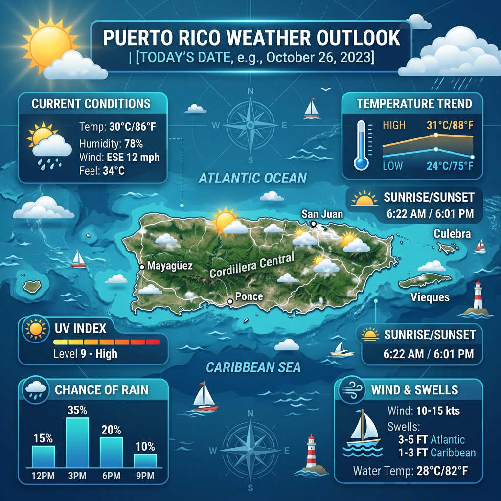 🌞 Sunny and Breezy Conditions Across Puerto Rico