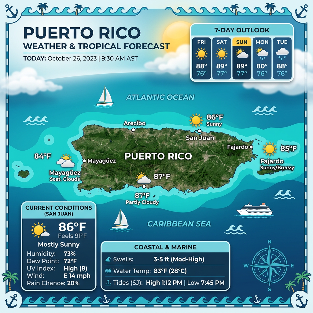 🌞 Sunny Skies and Gentle Breezes: Your Puerto Rico Weather Update