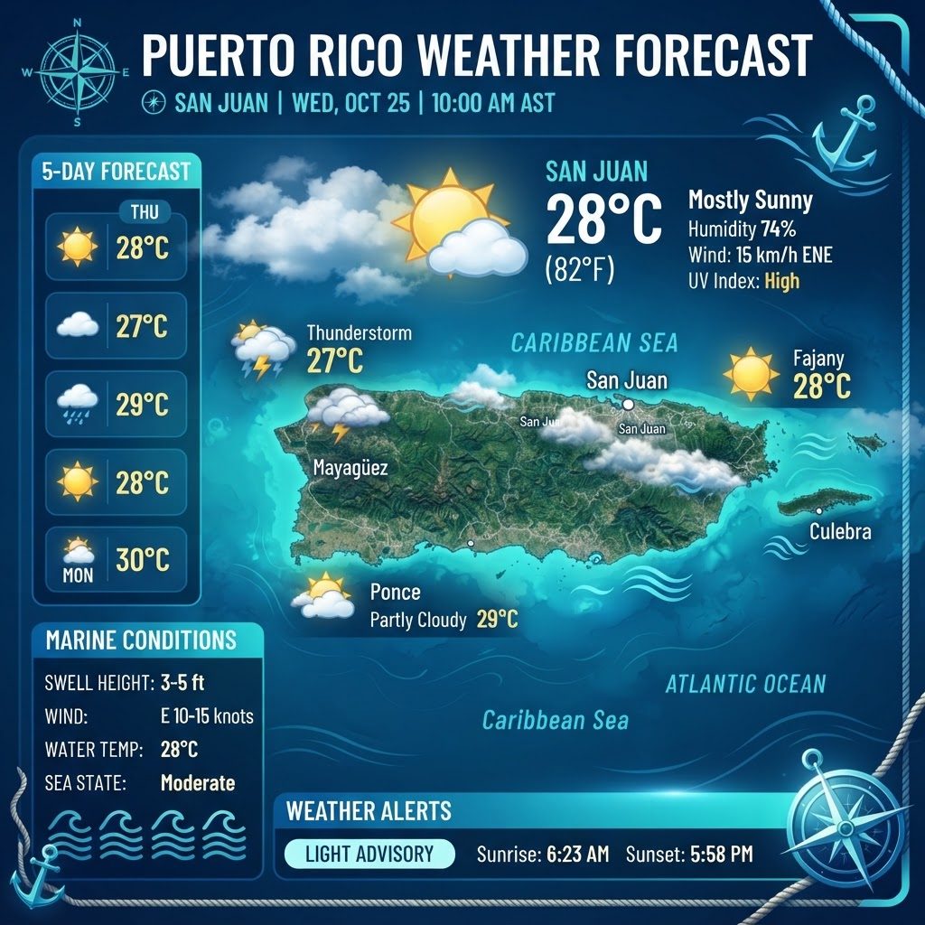 Tropical Breezes and Coastal Alerts: Puerto Rico Weather Update
