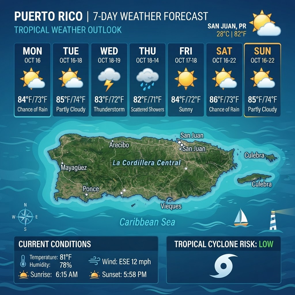 Puerto Rico Weather Update: Tropical Wave Brings Increased Rain Risk
