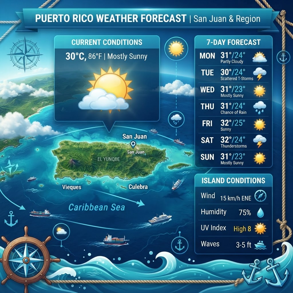 Tropical Waves and Choppy Seas: Puerto Rico's Weekend Weather Outlook