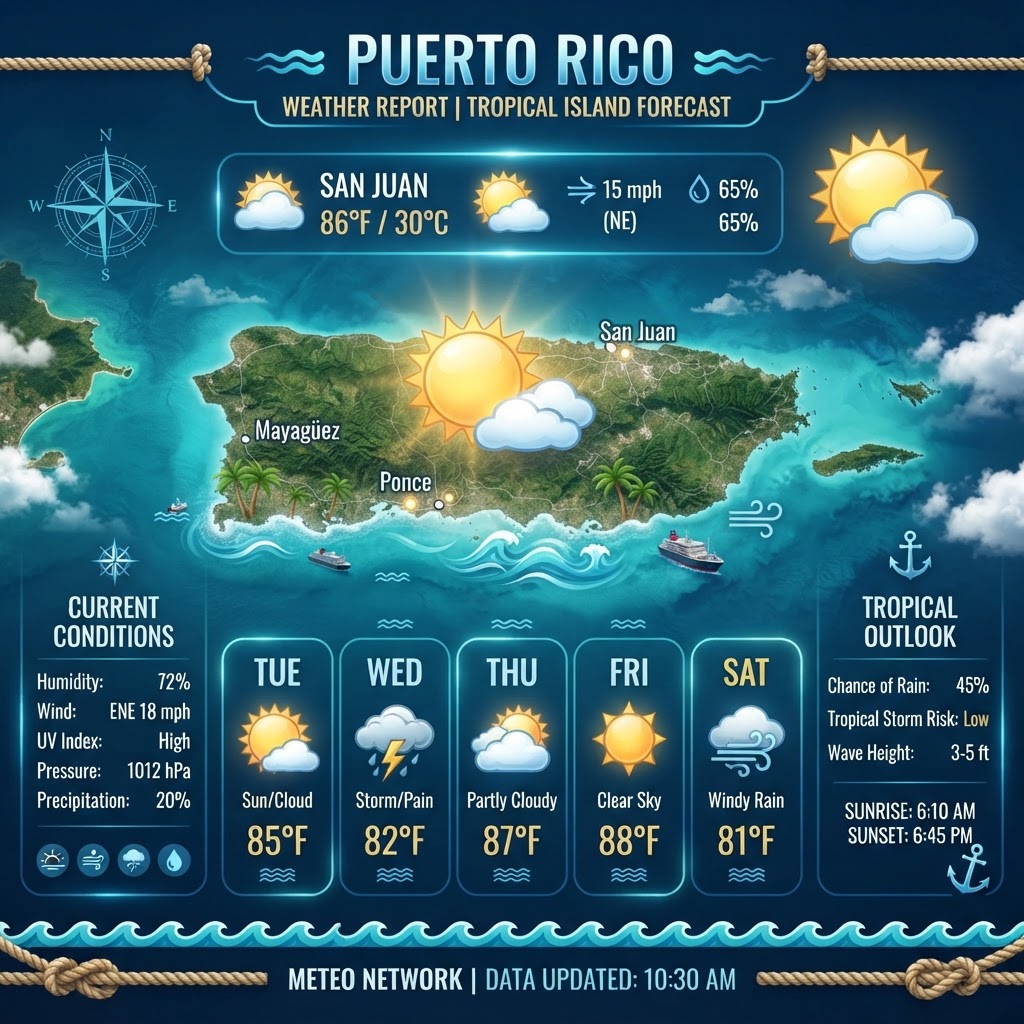 Sun, Haze, and Choppy Seas: Puerto Rico's July 18th Outlook
