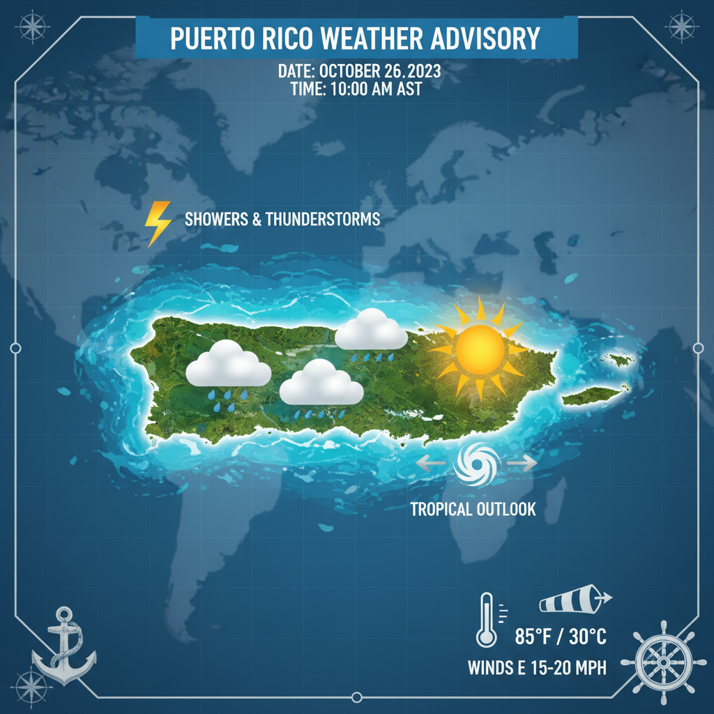 Archipelago Outlook: Breezy Trade Winds and Passing Showers Across Puerto Rico