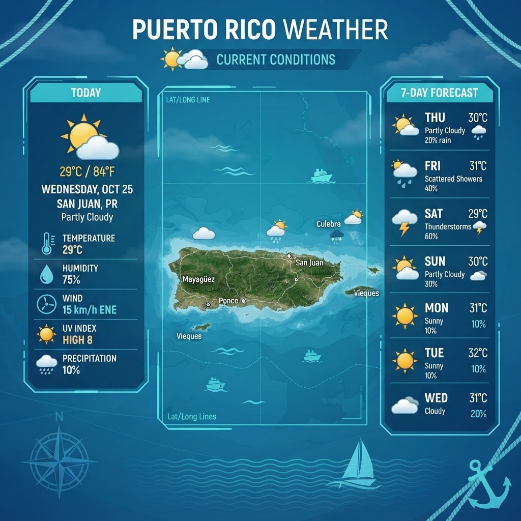 Breezy Trade Winds and Hazy Skies: Puerto Rico Marine and Weather Outlook