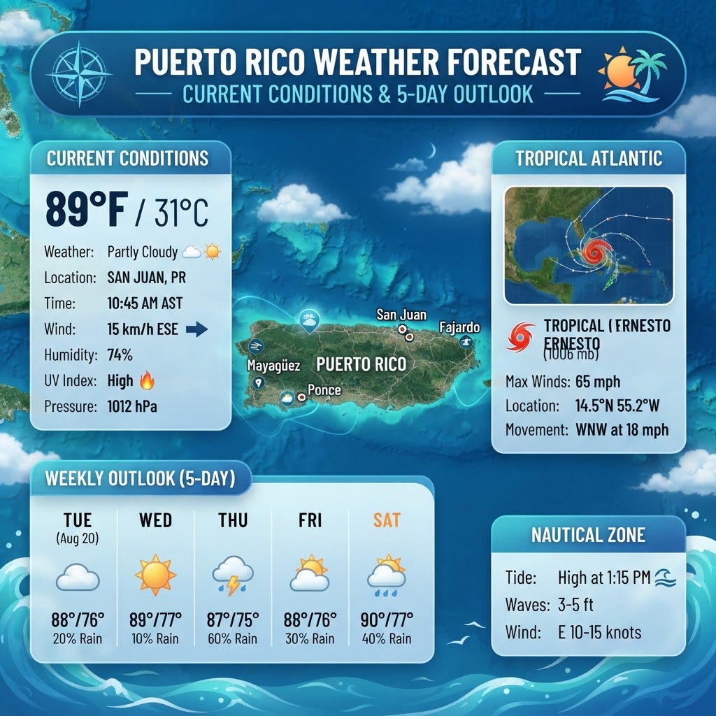 Puerto Rico Marine & Coastal Weather Report: August 22, 2026
