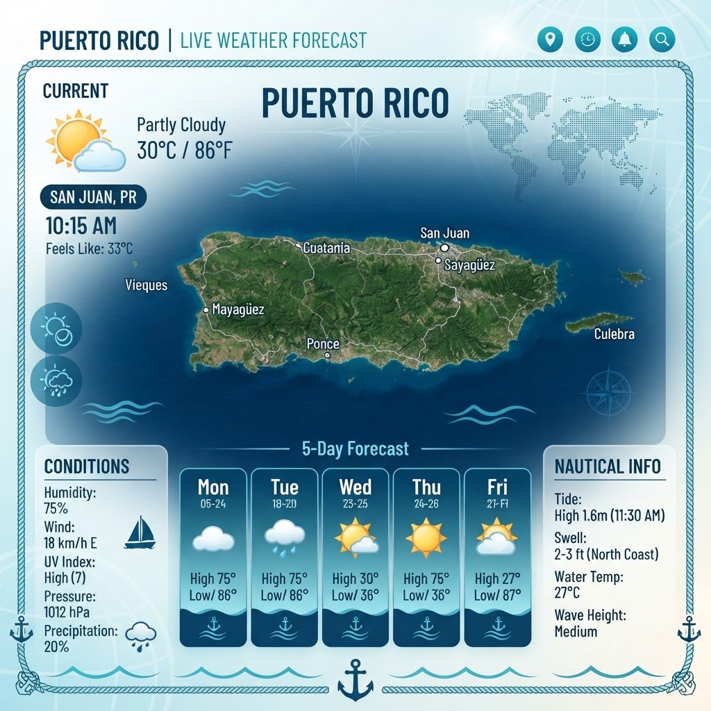 Puerto Rico Weather & Marine Outlook: Saharan Dust and Moderate Trades Prevail