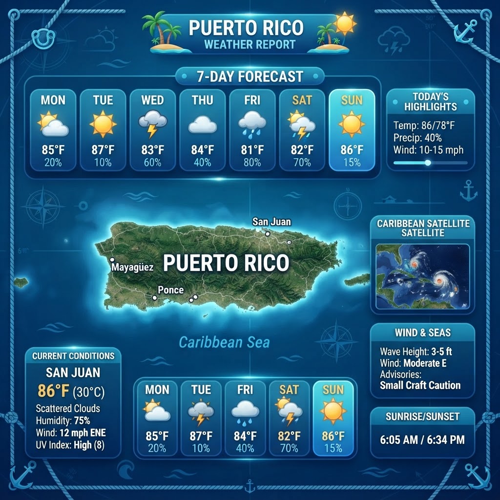 Puerto Rico Weather Update: Variable Conditions and Heat Expected