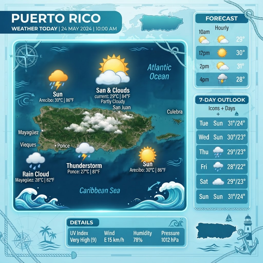 Tropical Trough & Trade Winds: Puerto Rico’s July 21 Marine Forecast
