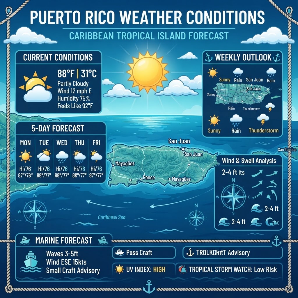 Heat Advisory and Moderate Seas: Puerto Rico Weather Update