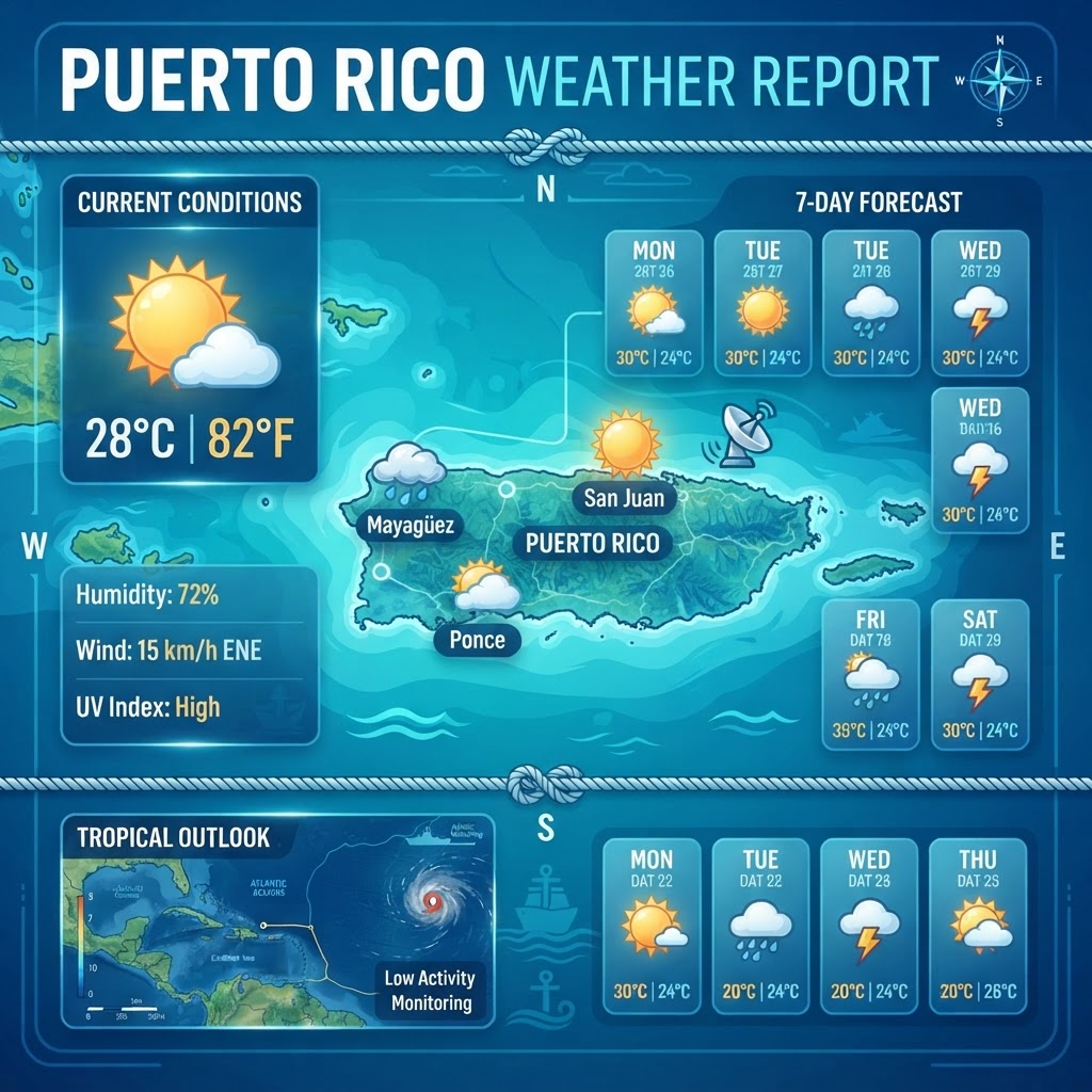 Puerto Rico Marine & Regional Weather: Moderate Seas and Trade Winds Prevail