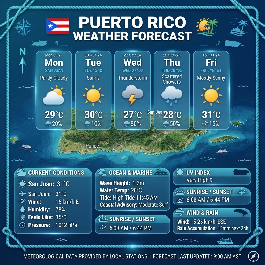 Puerto Rico Marine and Coastal Weather Update: September 25, 2026